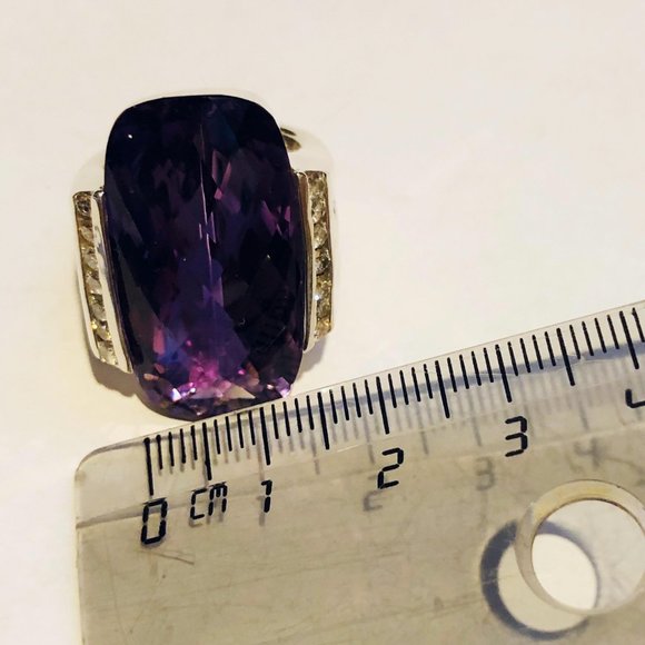 David Yurman Deco Amethyst & Diamond Sterling Sil - Picture 5 of 10